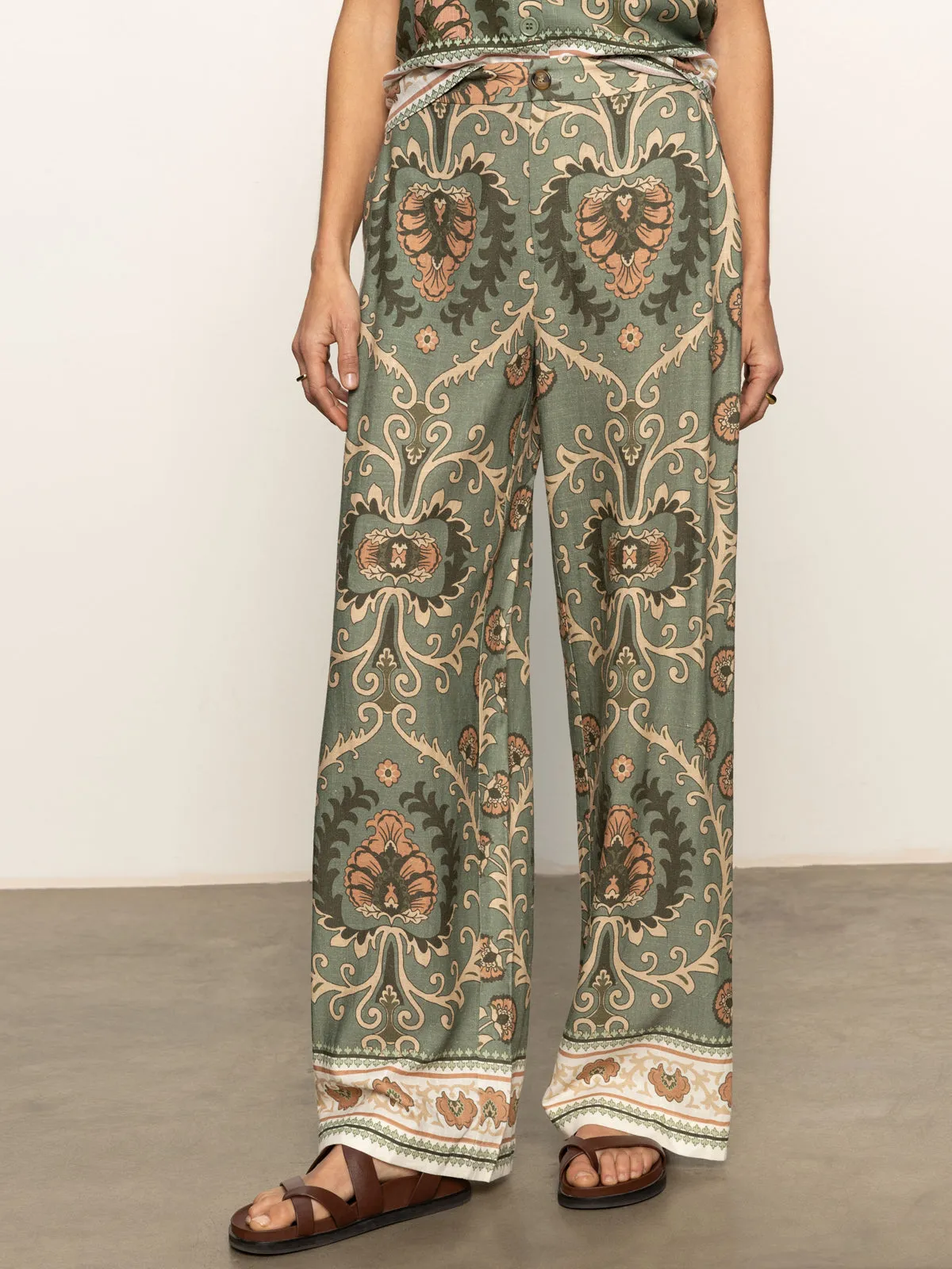 All Use Cozy Fit The Soft Semi High Rise Trouser Mezzo Sage