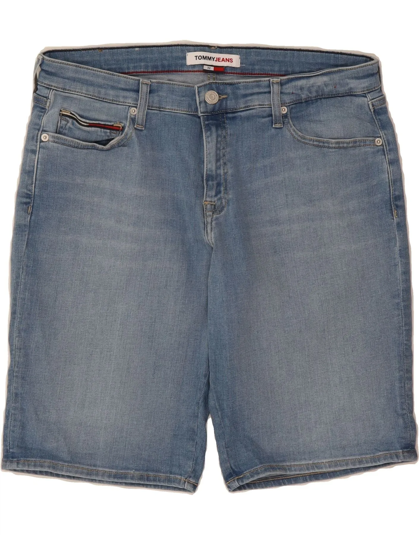 Fade Resistant Formula TOMMY HILFIGER Womens Denim Shorts W32 Medium Blue Cotton