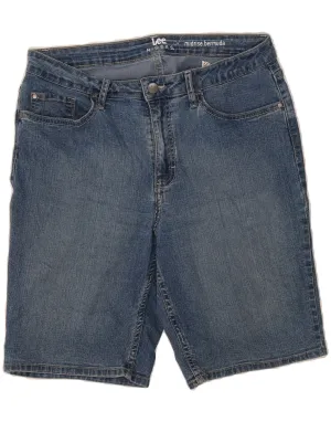 LEE Womens Riders Mid Rise Bermuda Denim Shorts US 12 Large W32 Blue Breathable Layer