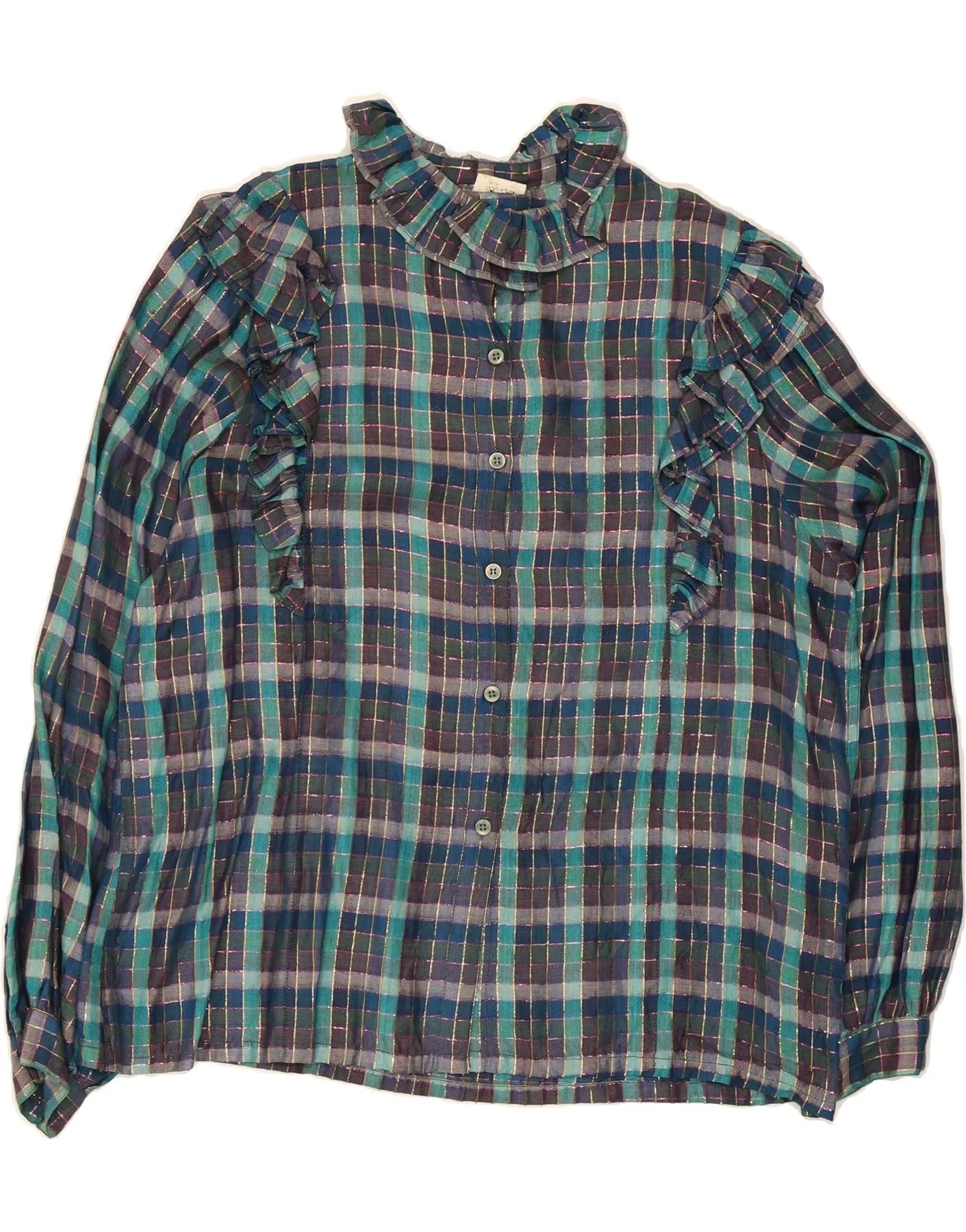 ANNABELLA Womens Shirt Blouse EU 42 Large Multicoloured Check Rayon Quick Dry Construction