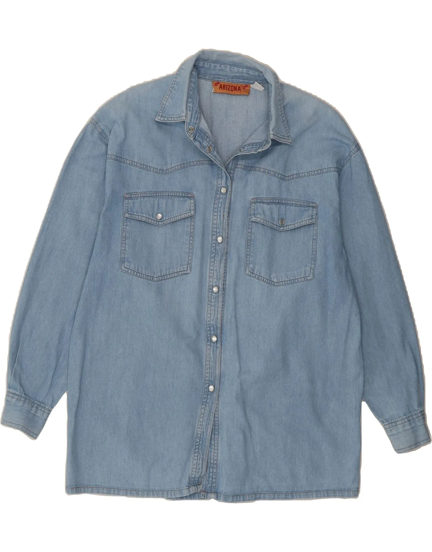 ARIZONA Womens Denim Shirt UK 16 Large Blue Cotton Casual Elegance