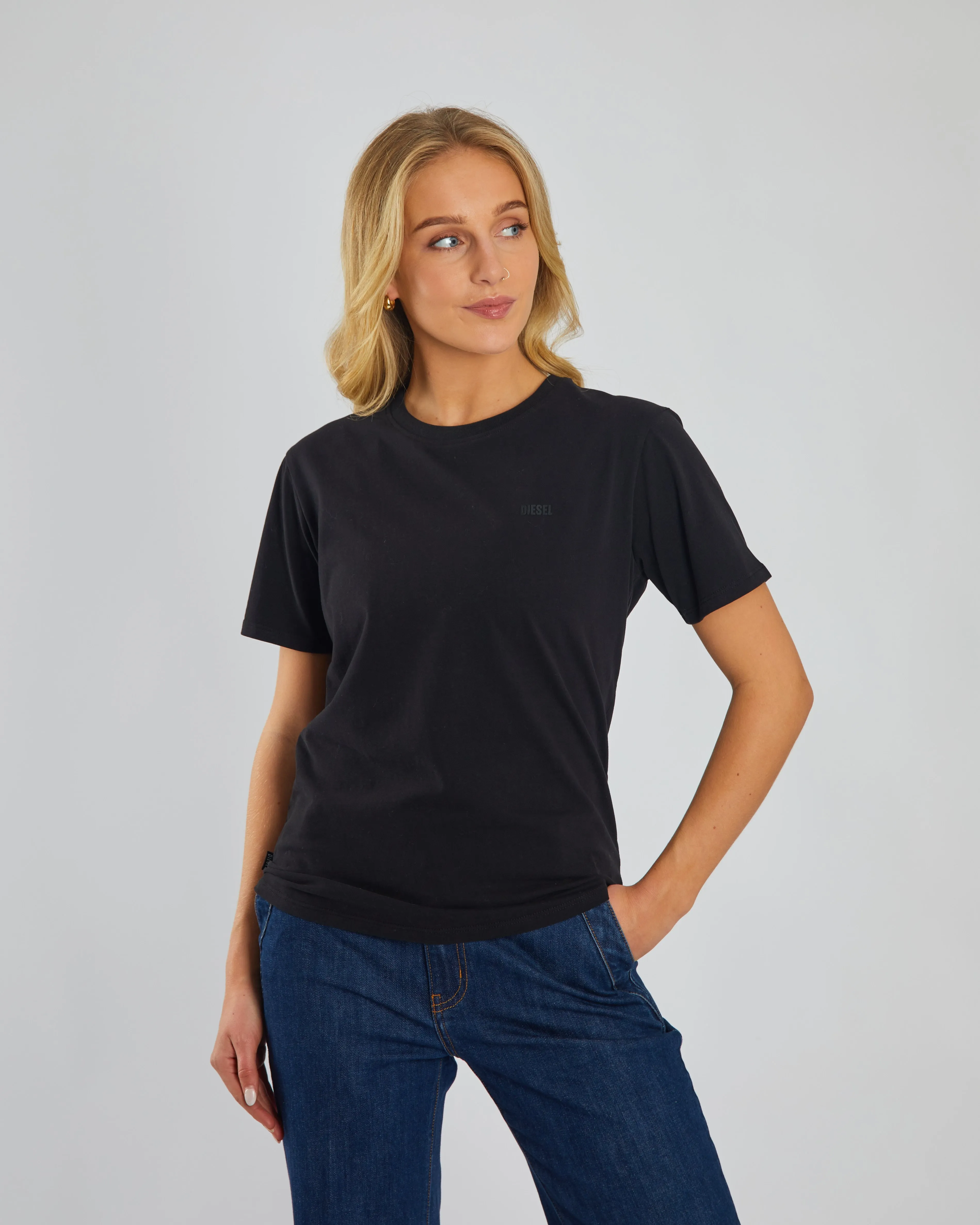 Wicking Interlock Knit Jada Basic O Neck Black