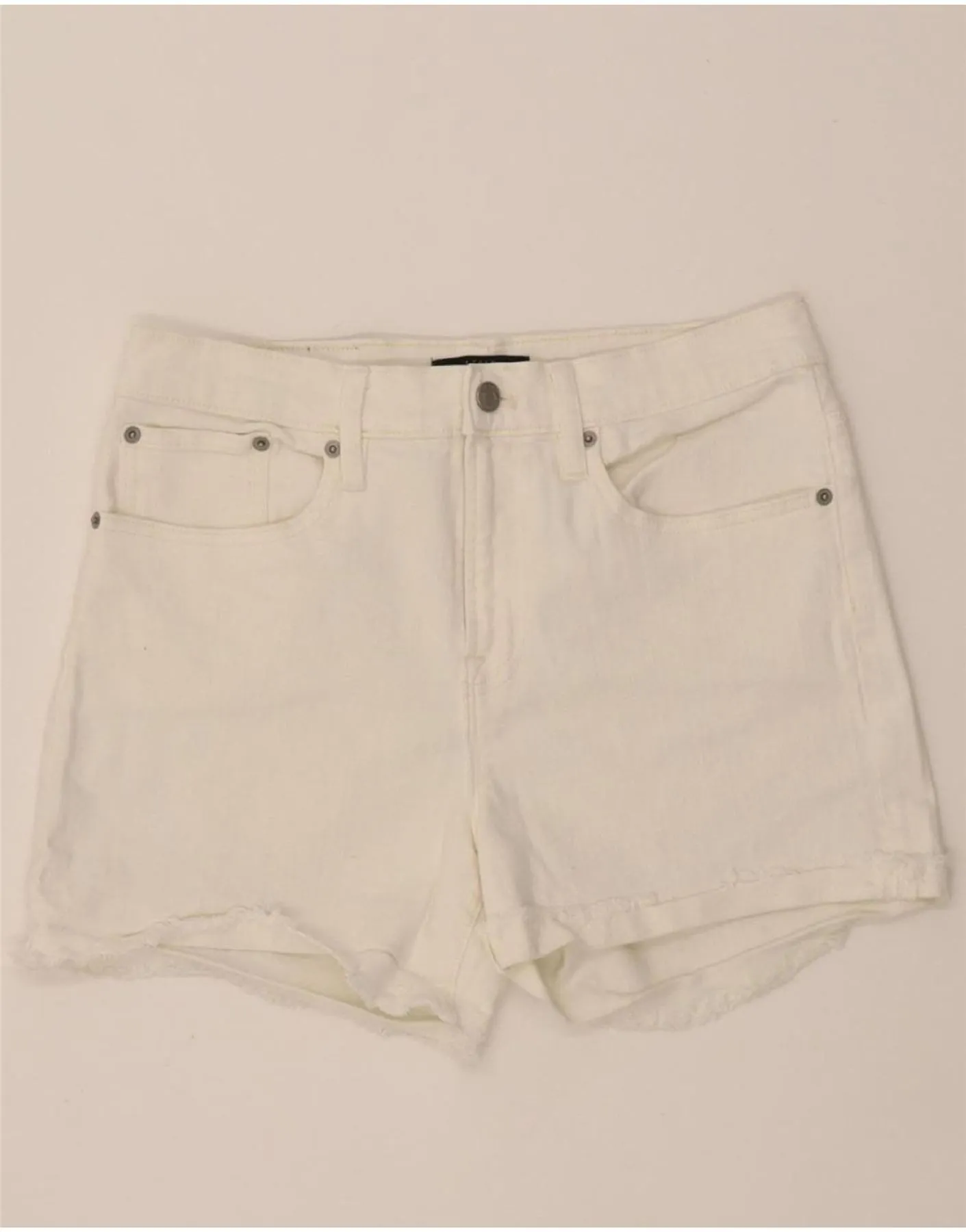 J. CREW Womens Mercantile Denim Shorts W28 Medium White Cotton Printed Pattern Unisex Option