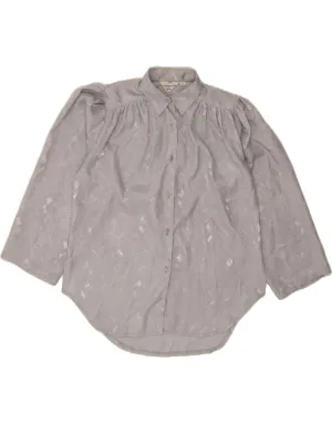 VINTAGE Womens Shirt Blouse EU 38 Medium Grey Geometric Limited Edition
