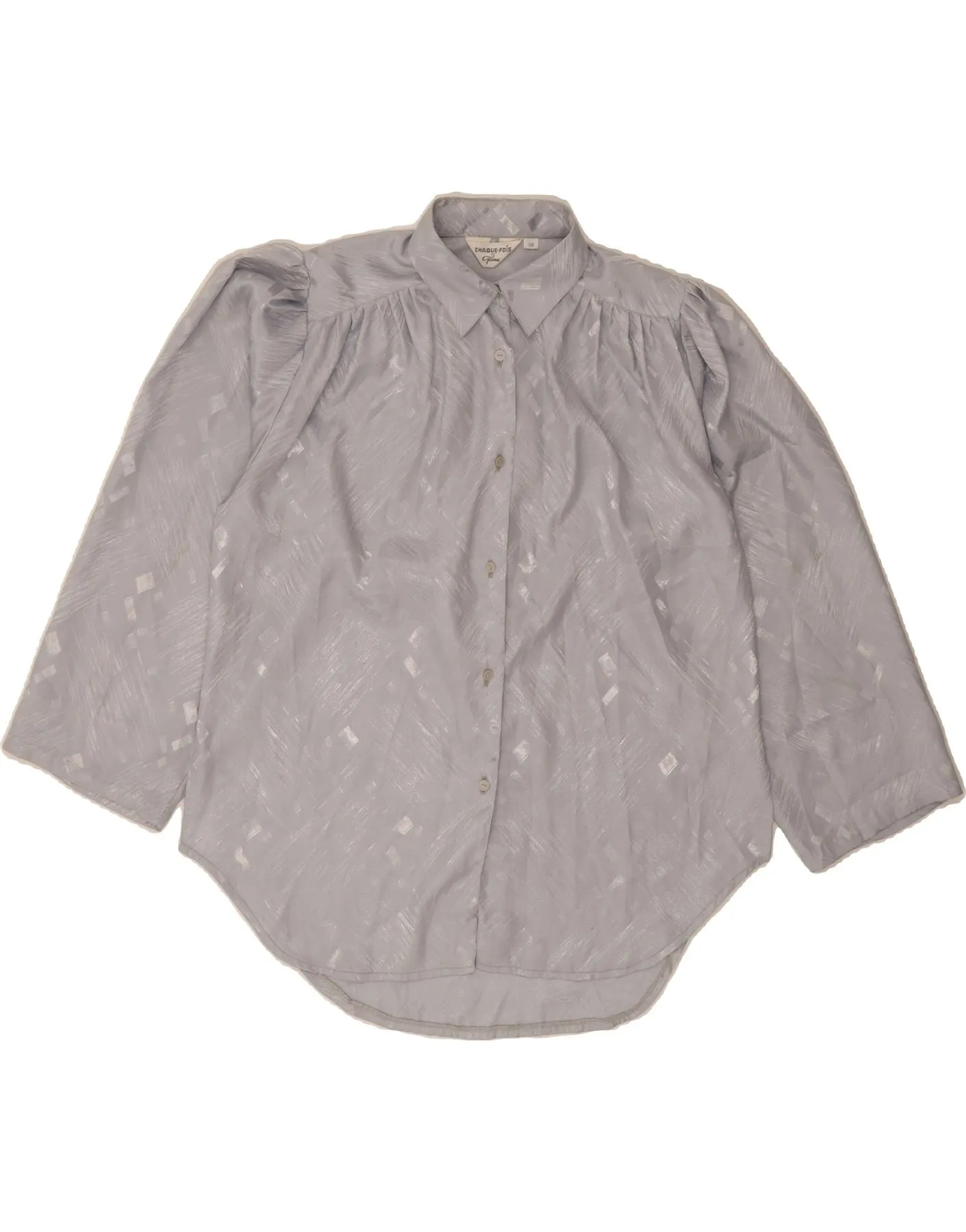 VINTAGE Womens Shirt Blouse EU 38 Medium Grey Geometric Limited Edition