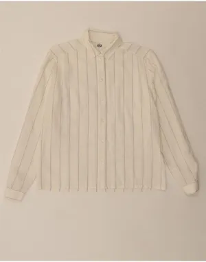Festival Outfit Tailored Cut C&A Womens Shirt Blouse EU 38 Medium White Striped Viscose