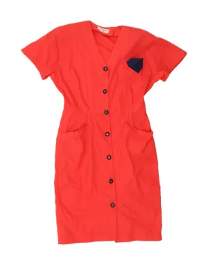 Soft Touch Stylish Element LAURA BIAGIOTTI Womens Shirt Dress UK 16 Large Red