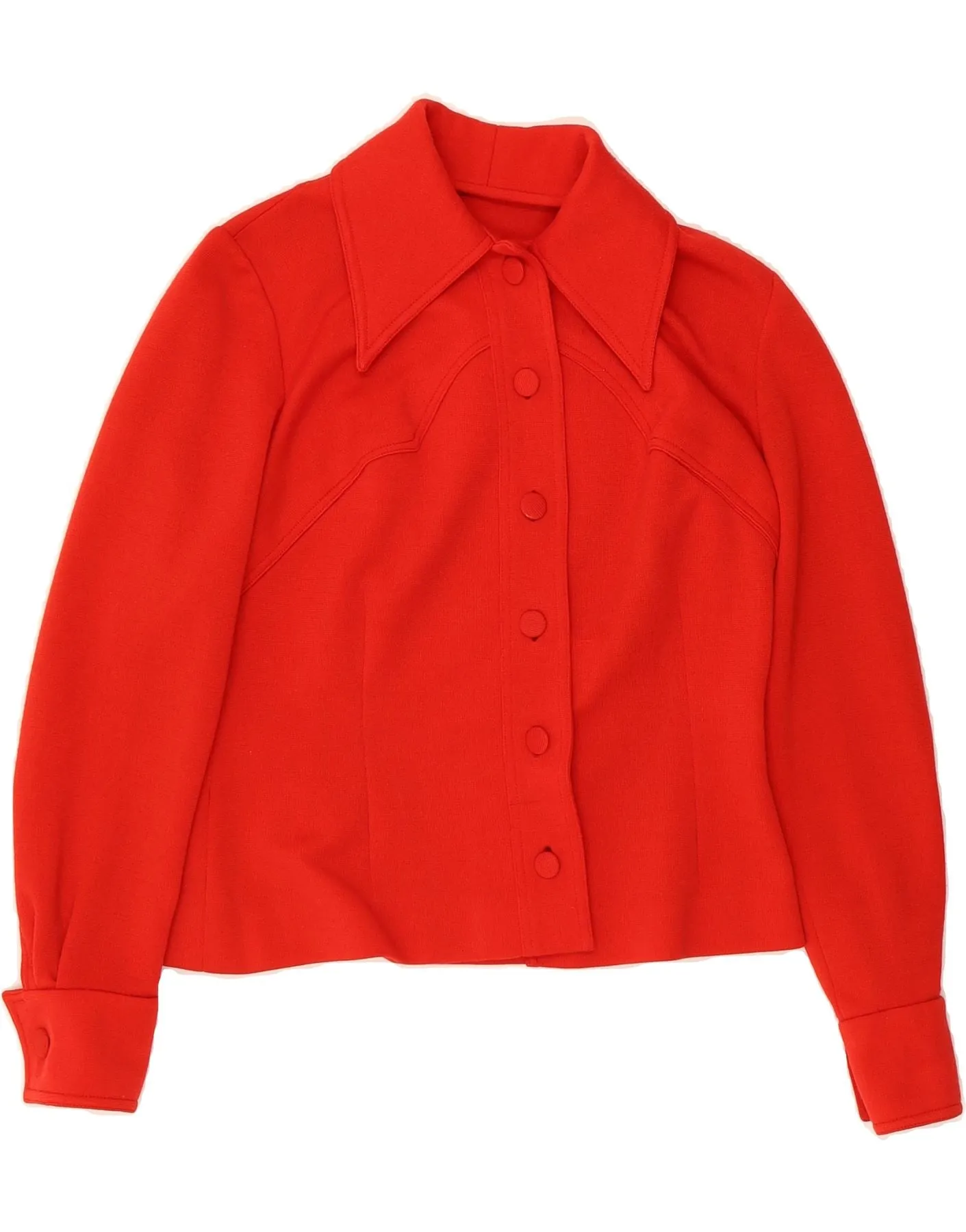 Multi Layer Stitching Limited Edition VINTAGE Womens Shirt Blouse UK 10 Small Red