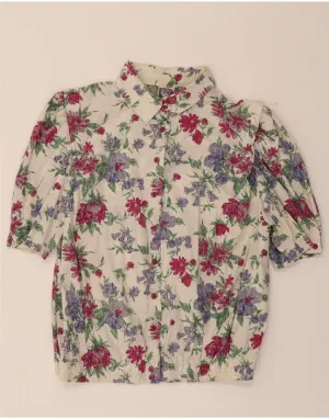 Statement Maker YESSICA Womens Shirt Blouse IT 44 Medium Beige Floral Viscose