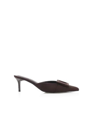 YORKIE - DARK CACAO SUEDE Fresh Detail Stacked Heel