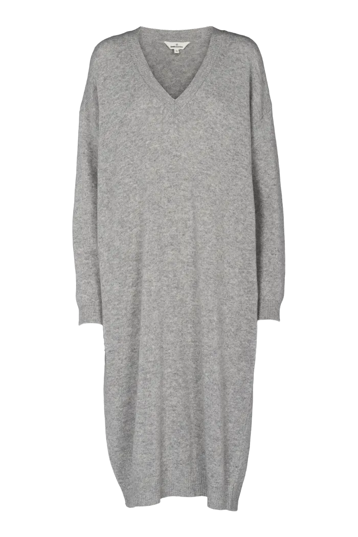 Bless Touch Cozy Texture Lise V-Dress - Grey Mel.