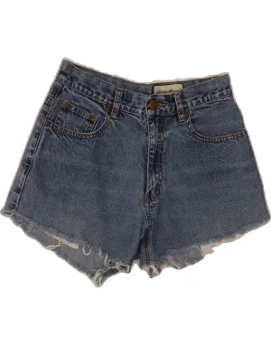 EDDIE BAUER Womens Petite Denim Hot Pants US 4 Small W26  Blue Cotton Essential Wardrobe Minimalist Style