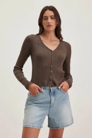 Layered construction Neutral Home Look DREW POINTELLE CARDIGAN