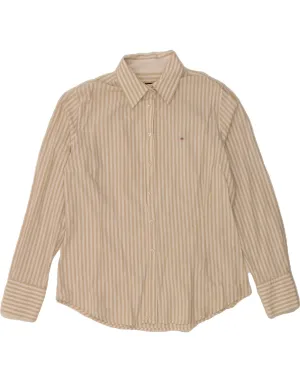 GANT Womens Shirt UK 20 2XL Beige Striped Cotton Sleepwear