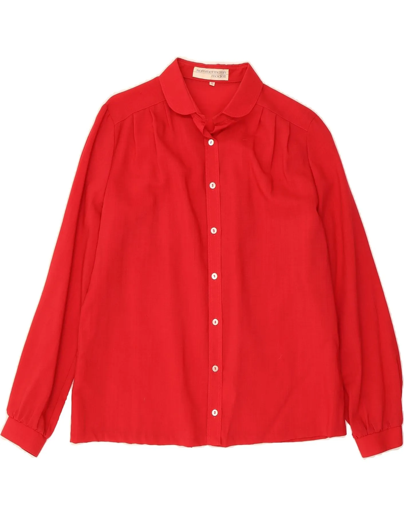 Handcrafted Detail Weekend Outing SOMMERMANN Womens Shirt Blouse IT 46 Large Red Wool