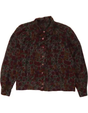 Standalone Option Thermoregulating Fabric VINTAGE Womens Shirt UK 16 Large Brown Floral