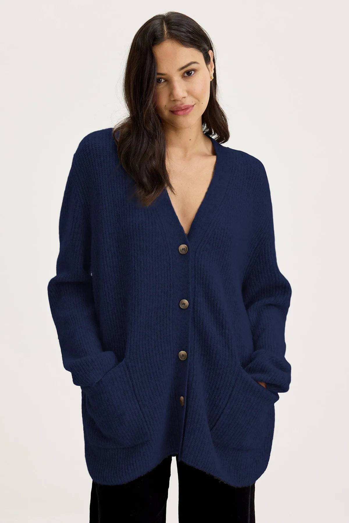 Layered Ease Open Neck BRITT CARDIGAN