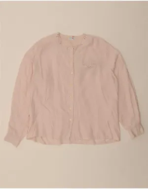 Summer Must-have Brushed Inner Lining BALLOON Womens Shirt Blouse IT 48 XL Pink Pinstripe