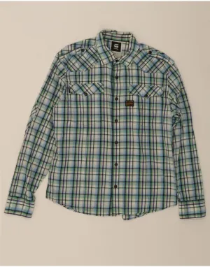 G-STAR Womens Shirt UK 18 XL Green Check Cotton Non Static Finish