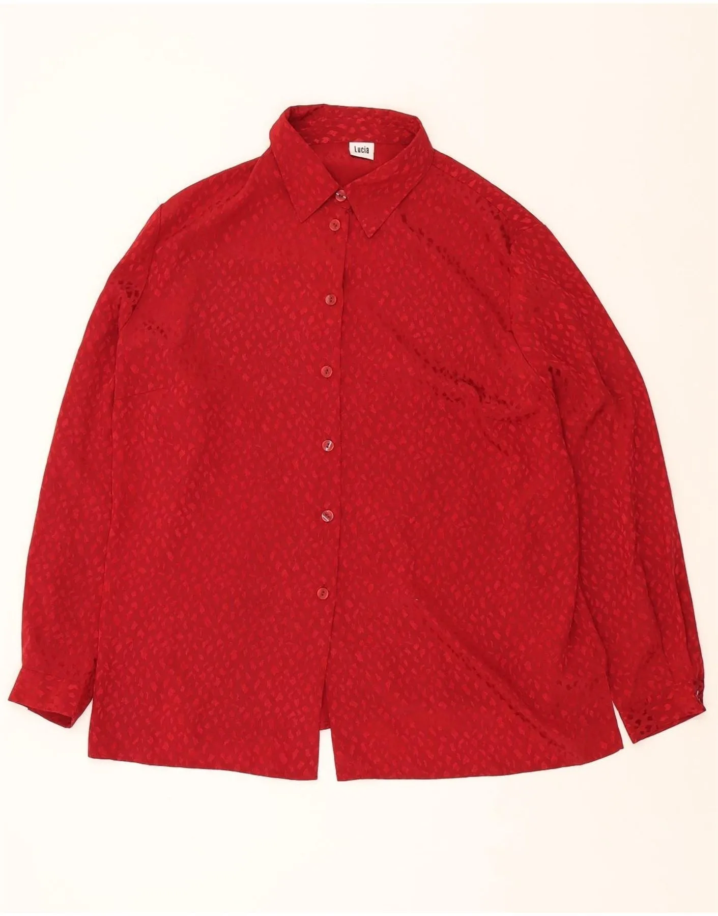 Slim Silhouette Timeless elegance LUCIA Womens Shirt Blouse EU 48 2XL Burgundy Spotted Polyester