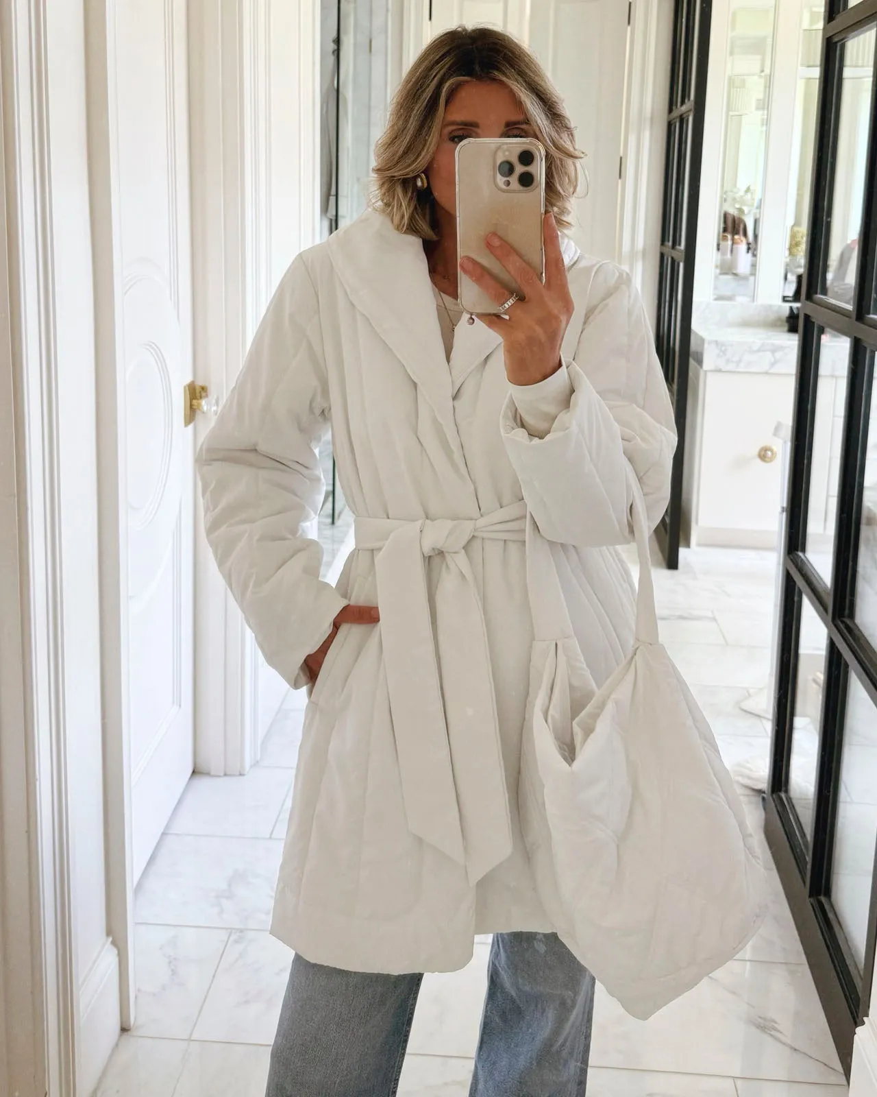 Stretch Material All Day Comfort Design Splendid x @Cellajaneblog Quilted Coat