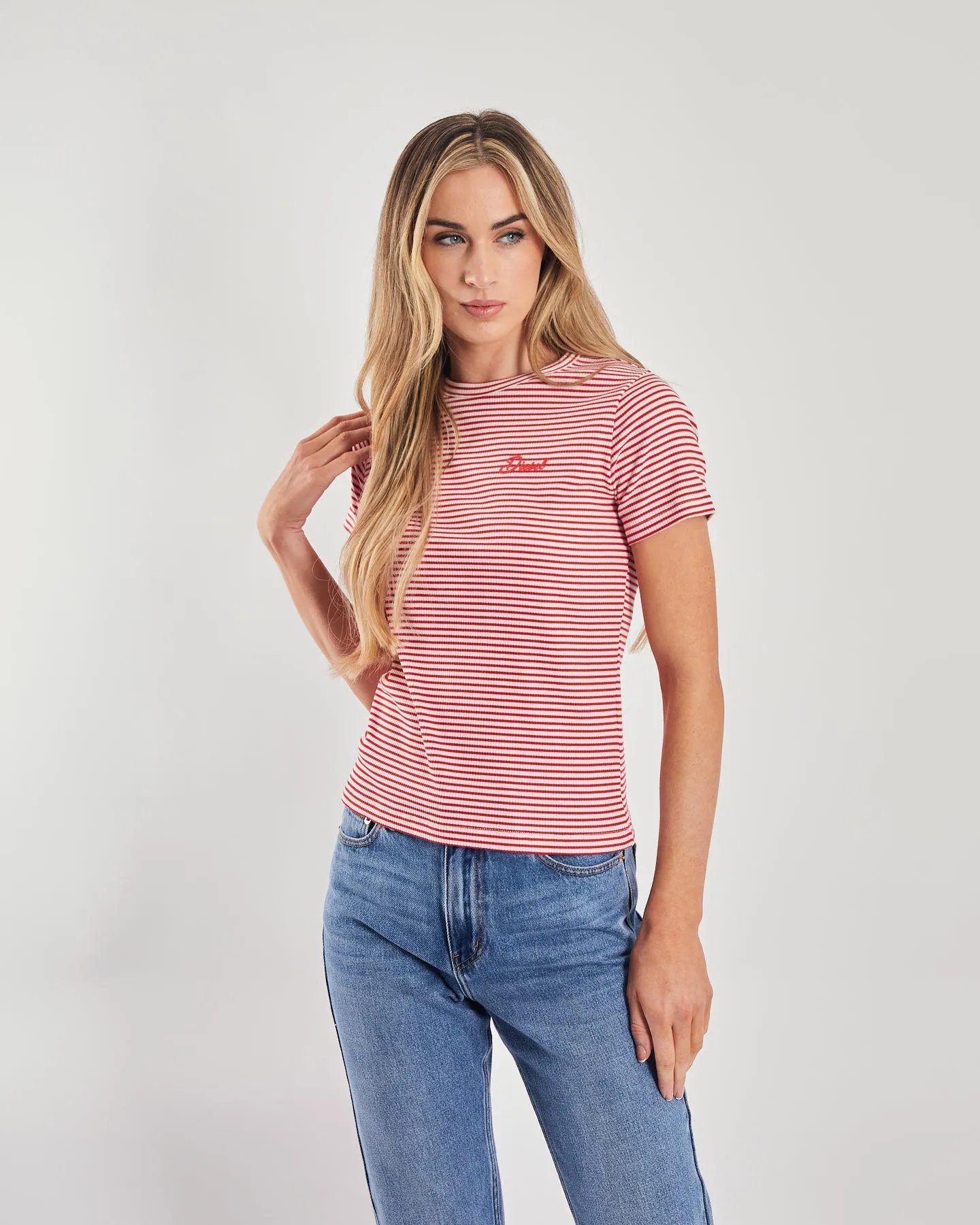 Chilly Day Style Ultra Soft Texture Helga T-Shirt Tango Red