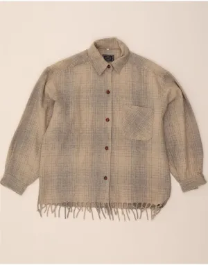 Pure Cotton Rooftop Bar BASIC 3K SYSTEM  Womens Shirt EU 38 Medium Grey Check Wool