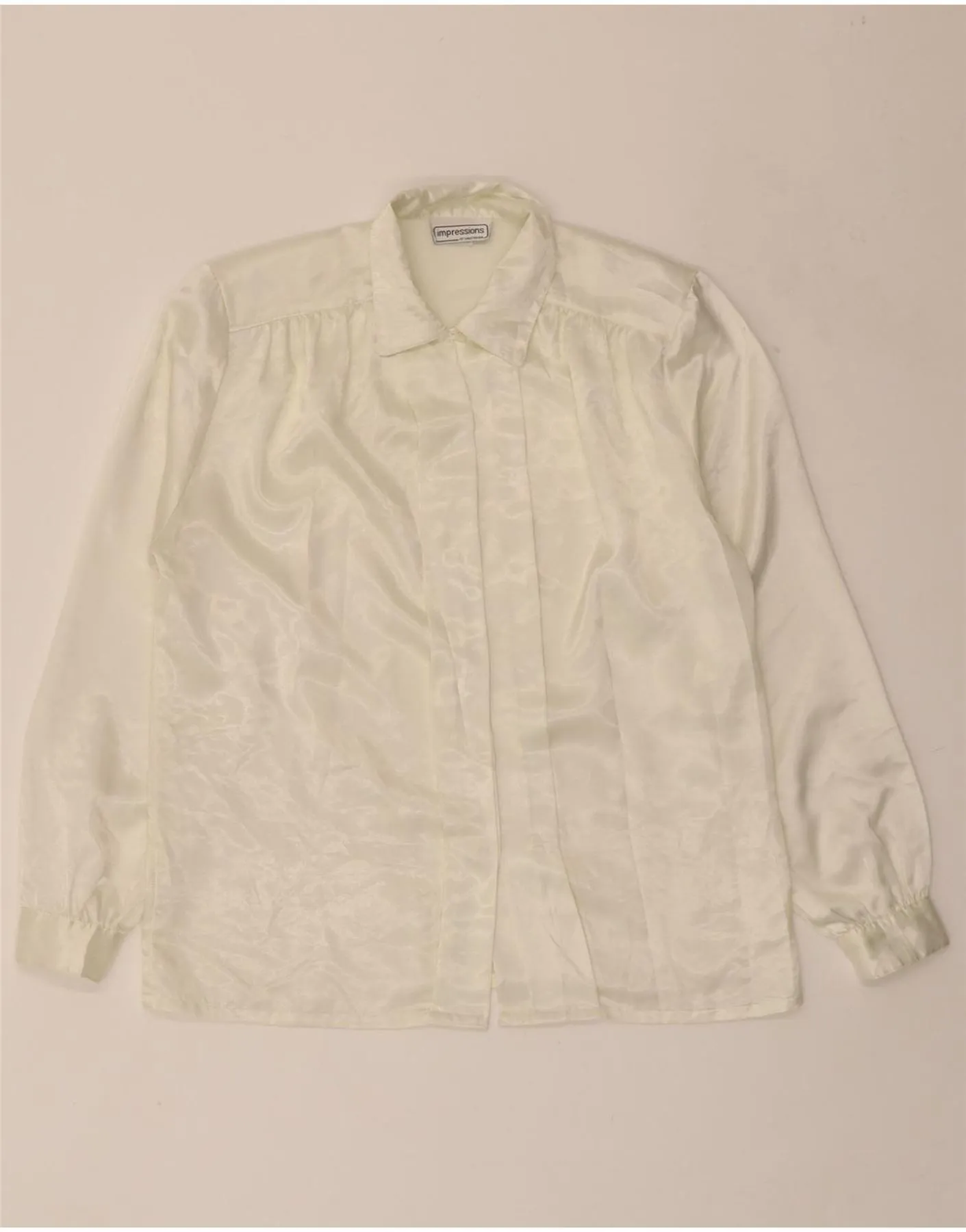 Year-Round Favorite Embellished Neckline VINTAGE Womens Shirt Blouse US 8 Medium Off White