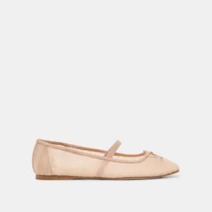RAEVEN BALLET FLATS PRALINE TULLE Stone Step Gallery Time
