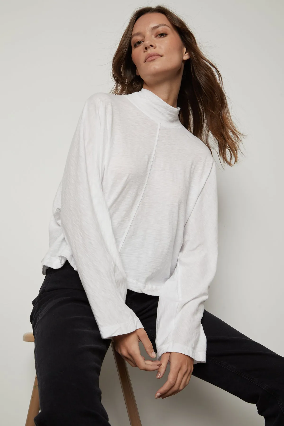 STACEY MOCK NECK TEE thermal casual outing