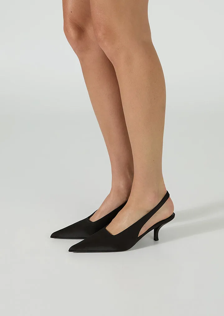 Jacki Black Satin Mood Booster Luxury heels