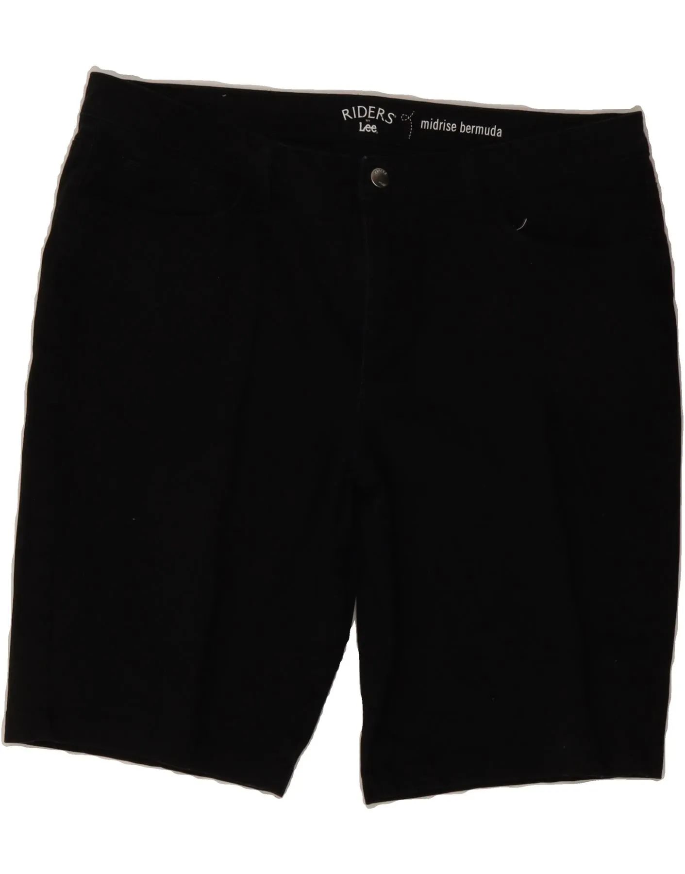 LEE Womens Riders Mid Rise Bermuda Shorts W38 XL Black Cotton Anti Odor Treatment Practical Choice