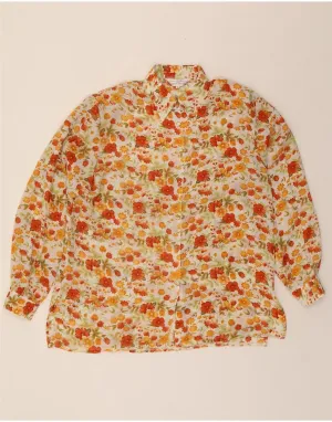 Spring Trend Beach Wear VINTAGE Womens Shirt Blouse UK 18 XL Multicoloured Floral