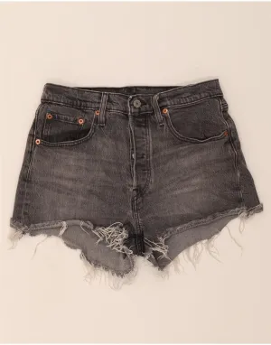 LEVI'S Womens 501 Denim Shorts W28 Medium Grey Cotton Eco Dye Technique