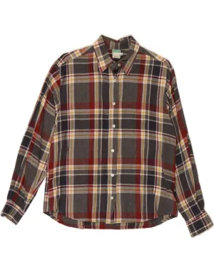 BENETTON Womens Shirt IT 46 Large Multicoloured Check Viscose Cruise Collection