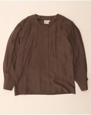 High-Quality Craftsmanship MADELEINE Womens Shirt Blouse US 14 XL Brown Silk