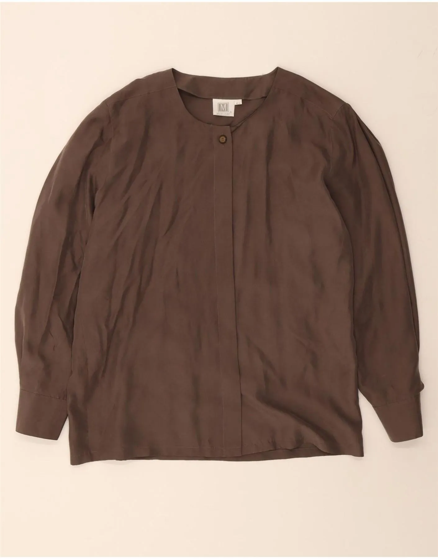 High-Quality Craftsmanship MADELEINE Womens Shirt Blouse US 14 XL Brown Silk