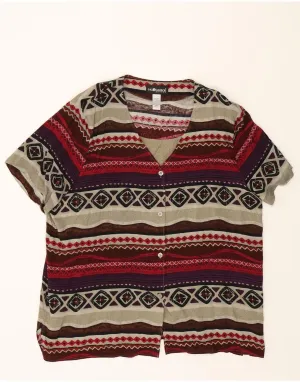 Seamless Shoulder Construction Double Stitched Seams SAG HARBOR Womens Shirt Blouse UK 22 3XL Multicoloured Fair Isle