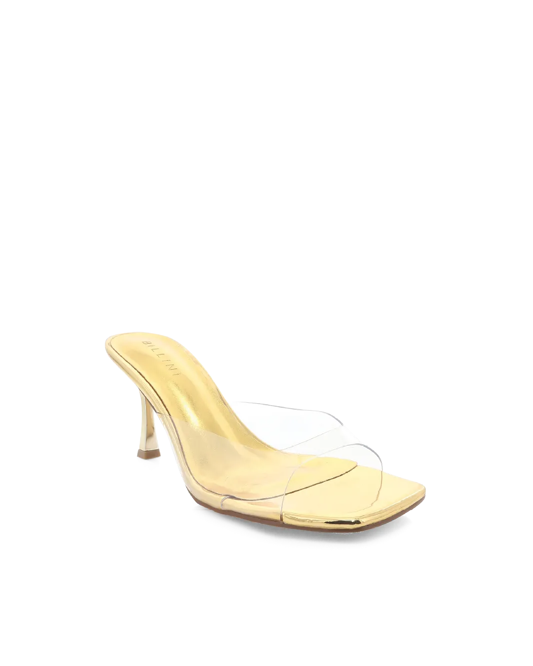 JAYCEE - GOLD CHROME-CLEAR Floral Design Heels