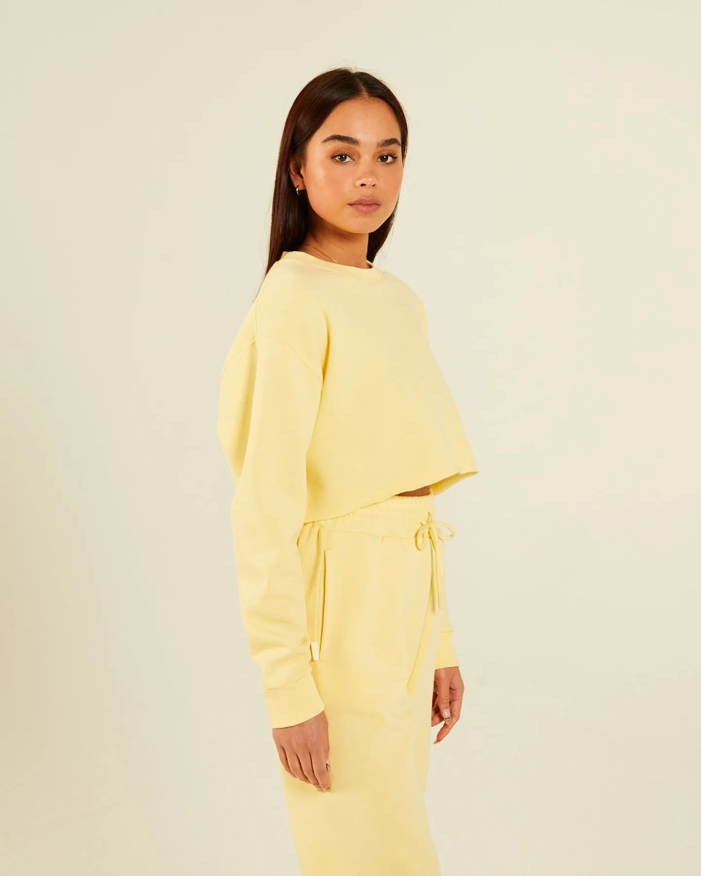 Christina Sweatshirt Soft Yellow Zippered Pocket