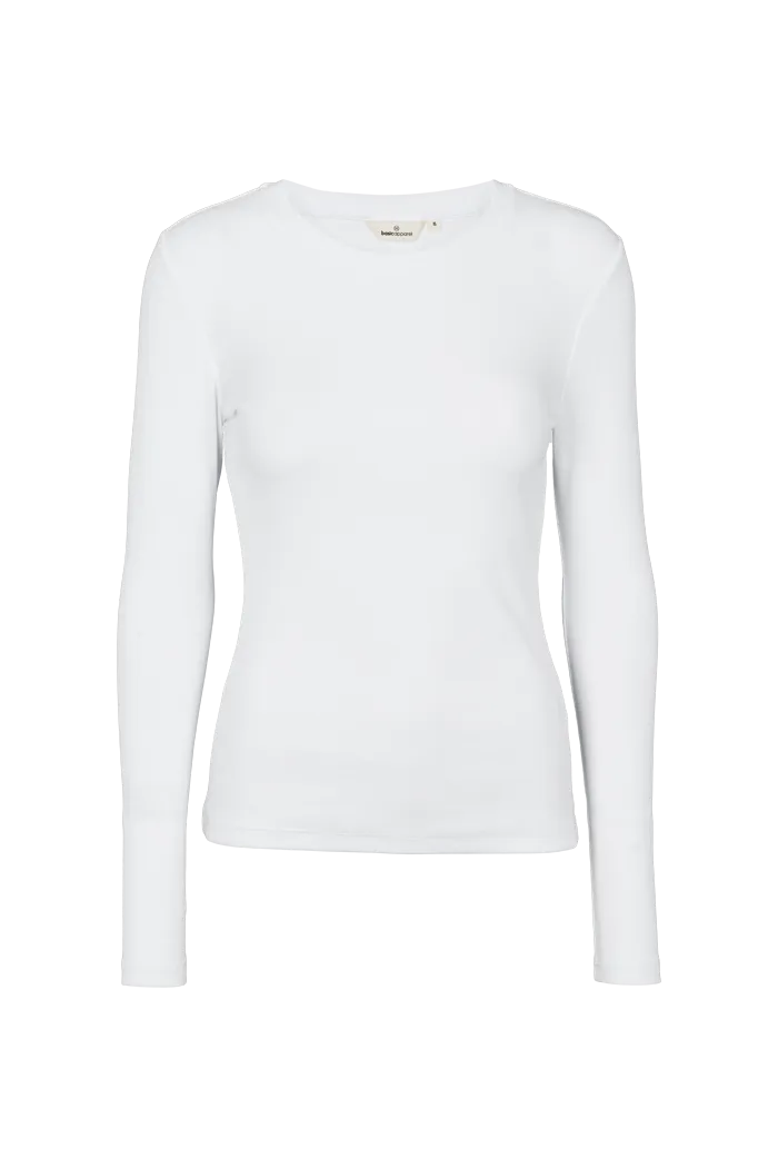 Multi Directional Stretch Casual Layer Ludmilla LS Tee - Bright White