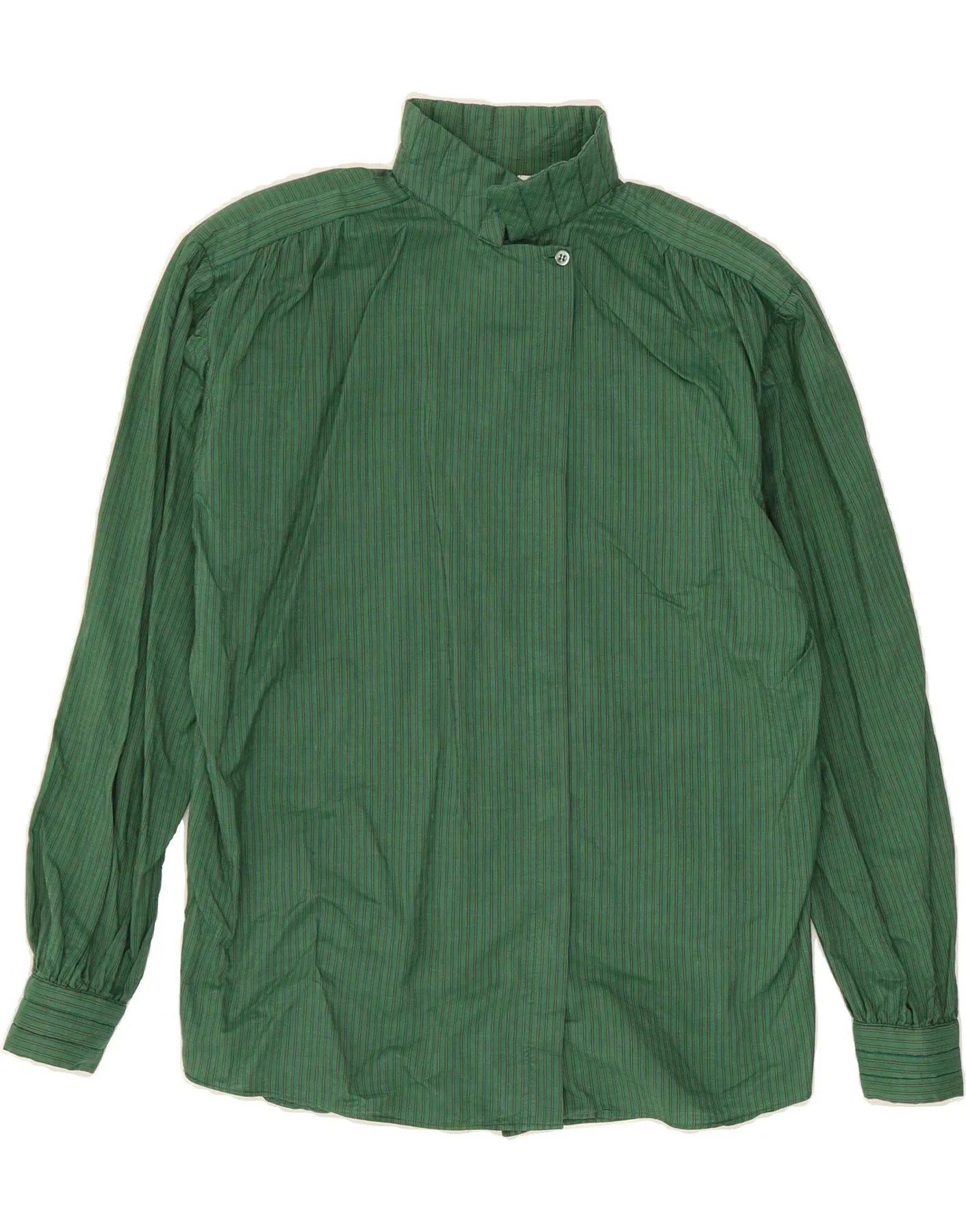 Holiday Outfit Tear Resistant Reinforcement MANI Womens Shirt Blouse IT 42 Medium Green Striped Cotton