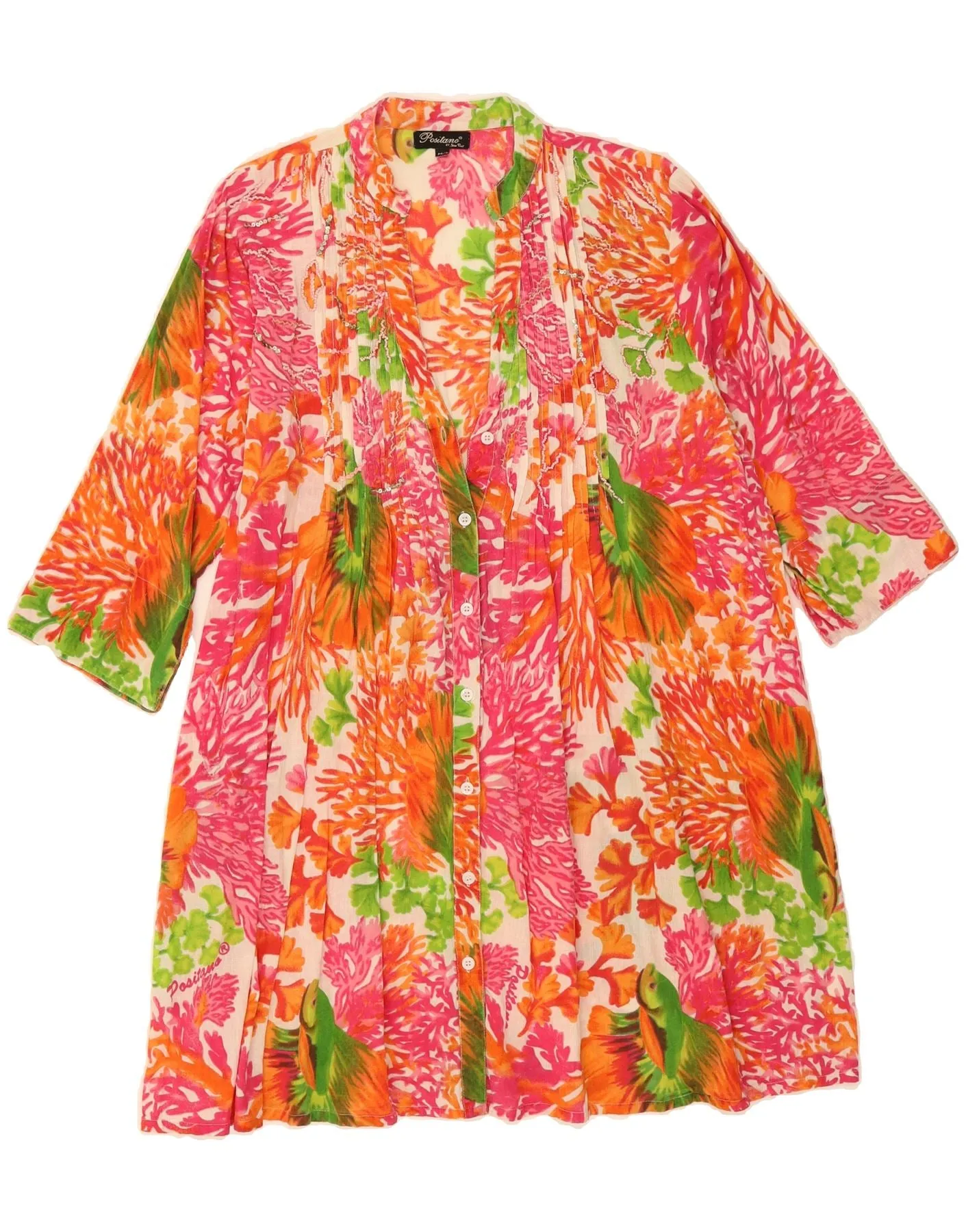 Everyday Outfit POSITANO BY JEAN PAUL Womens Shirt Dress UK 14 Medium Multicoloured