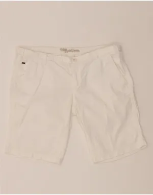 Cuffed hem TOMMY HILFIGER Womens Chino Shorts W34 Large  White Cotton