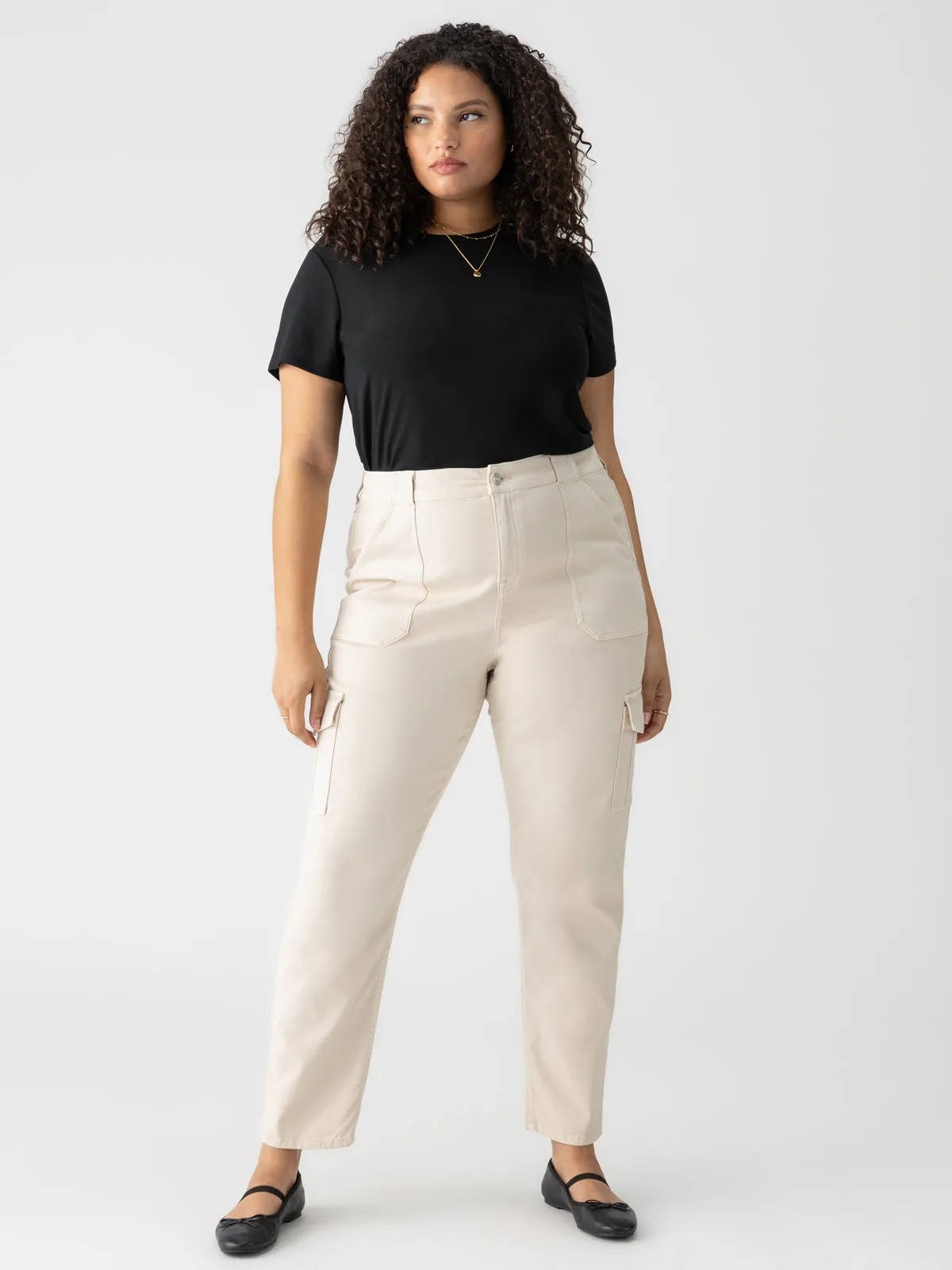 Breathable wear Perfect Pair Sculpted Hayden Cargo Standard Rise Pant Toasted Almond Extended Sizing