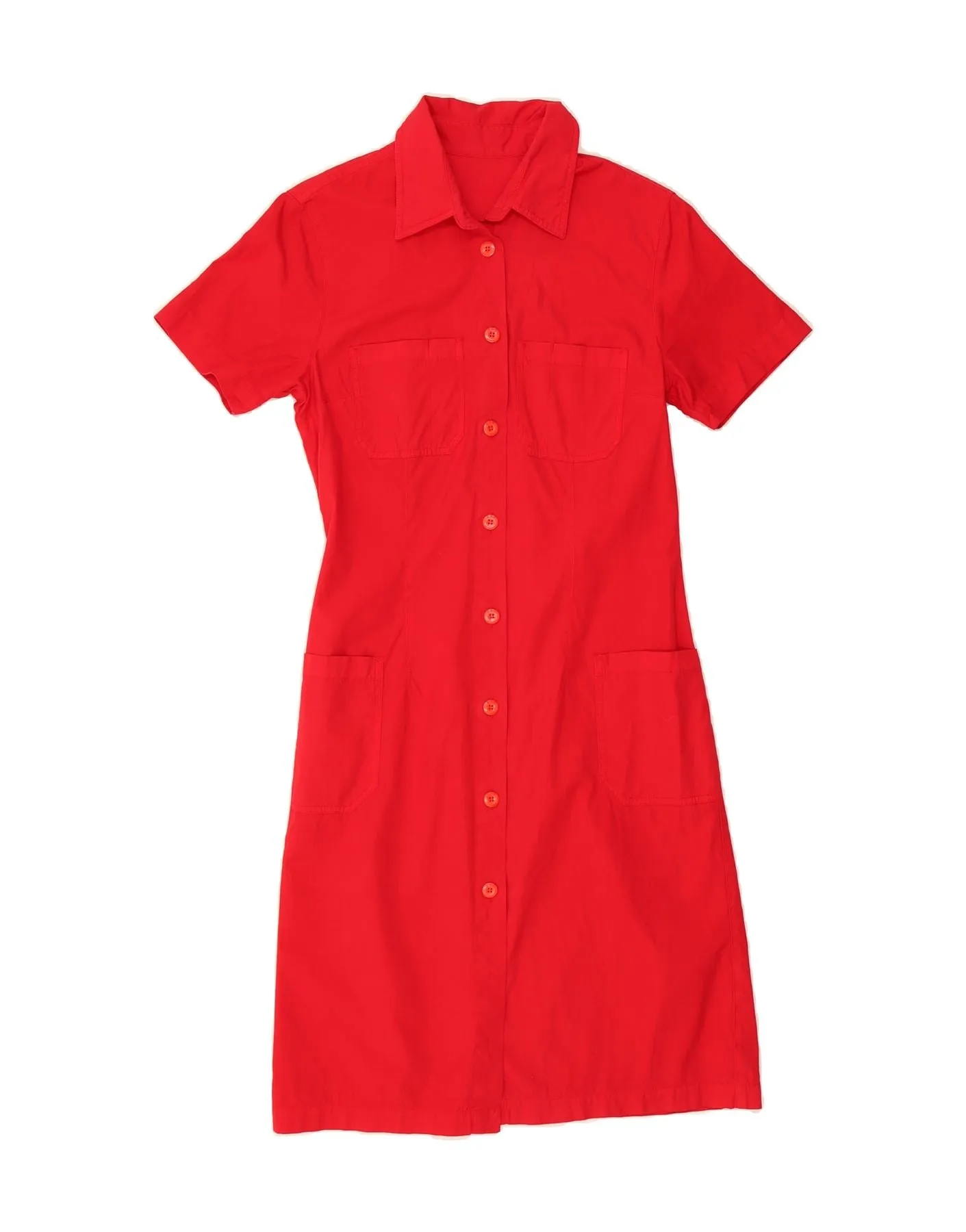 Urban Style VINTAGE Womens Shirt Dress UK 10 Small Red Cotton