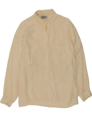I BLUES Womens Shirt Blouse IT 42 Medium Beige Silk Timeless Classic