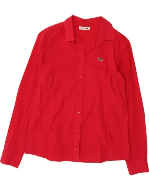 Anti Odor Treatment Budget Friendly LACOSTE Womens Shirt Size 42 Large Red Cotton