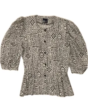 High-Quality Material YOUR SIXTH SENSE Womens Shirt Blouse US 12 Large White Geometric