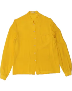 Clean Edge Trim ALBERTO ASPESI Womens Shirt Blouse IT 44 Medium Yellow Silk